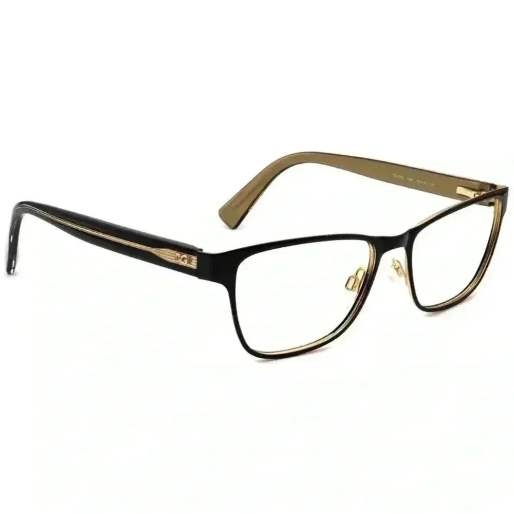 Dolce & Gabbana Women's Eyeglasses DG 1273 1268 Black on Gold Frame